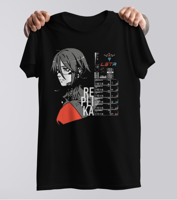REPLIKA LSTR Wake Up Signalis Character Profile Black T-Shirt