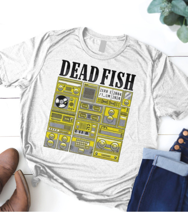 Dead Fish 2084 2024 Zero Sum Cassette Boombox Vinyl Music Elements T-Shirt
