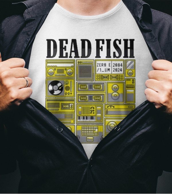 Dead Fish 2084 2024 Zero Sum Cassette Boombox Vinyl Music Elements T-Shirt