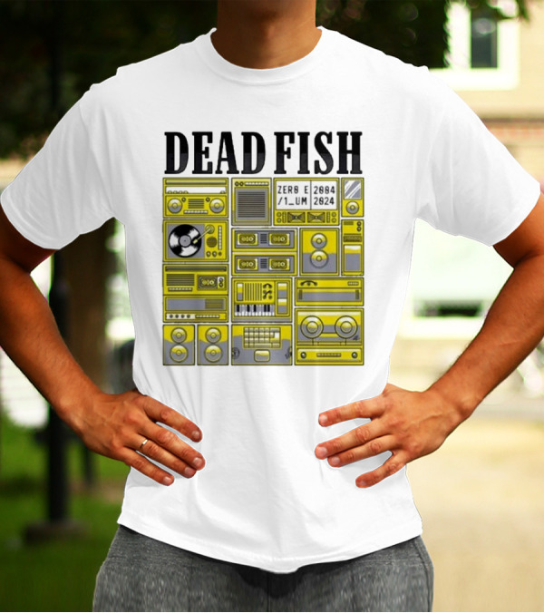 Dead Fish 2084 2024 Zero Sum Cassette Boombox Vinyl Music Elements T-Shirt