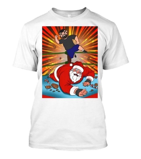 Jess Jeckel Wrestling Santa Christmas Of Carnage Cookies Candy Canes Ring Explosion T-Shirt