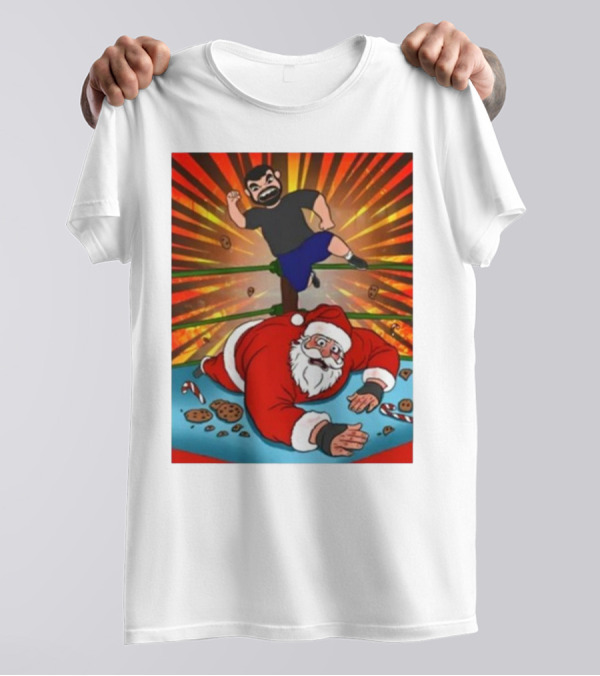Jess Jeckel Wrestling Santa Christmas Of Carnage Cookies Candy Canes Ring Explosion T-Shirt