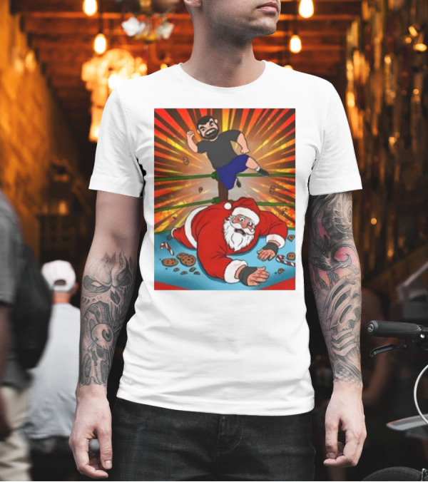 Jess Jeckel Wrestling Santa Christmas Of Carnage Cookies Candy Canes Ring Explosion T-Shirt
