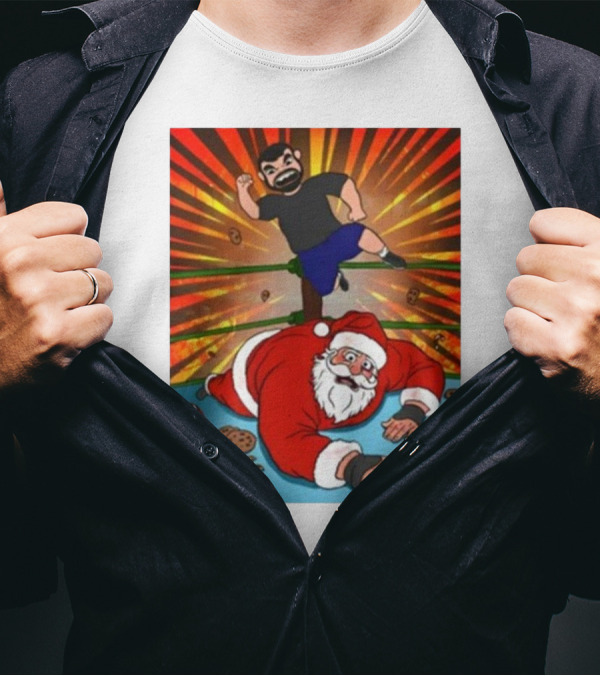 Jess Jeckel Wrestling Santa Christmas Of Carnage Cookies Candy Canes Ring Explosion T-Shirt