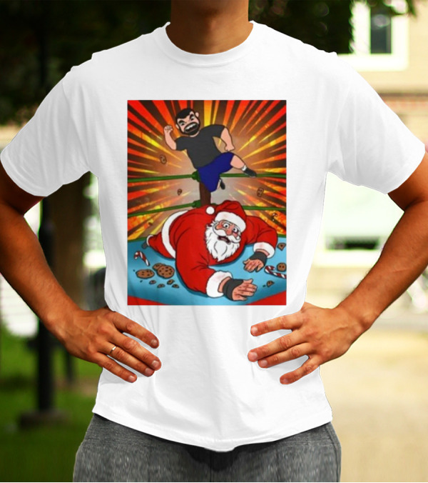 Jess Jeckel Wrestling Santa Christmas Of Carnage Cookies Candy Canes Ring Explosion T-Shirt