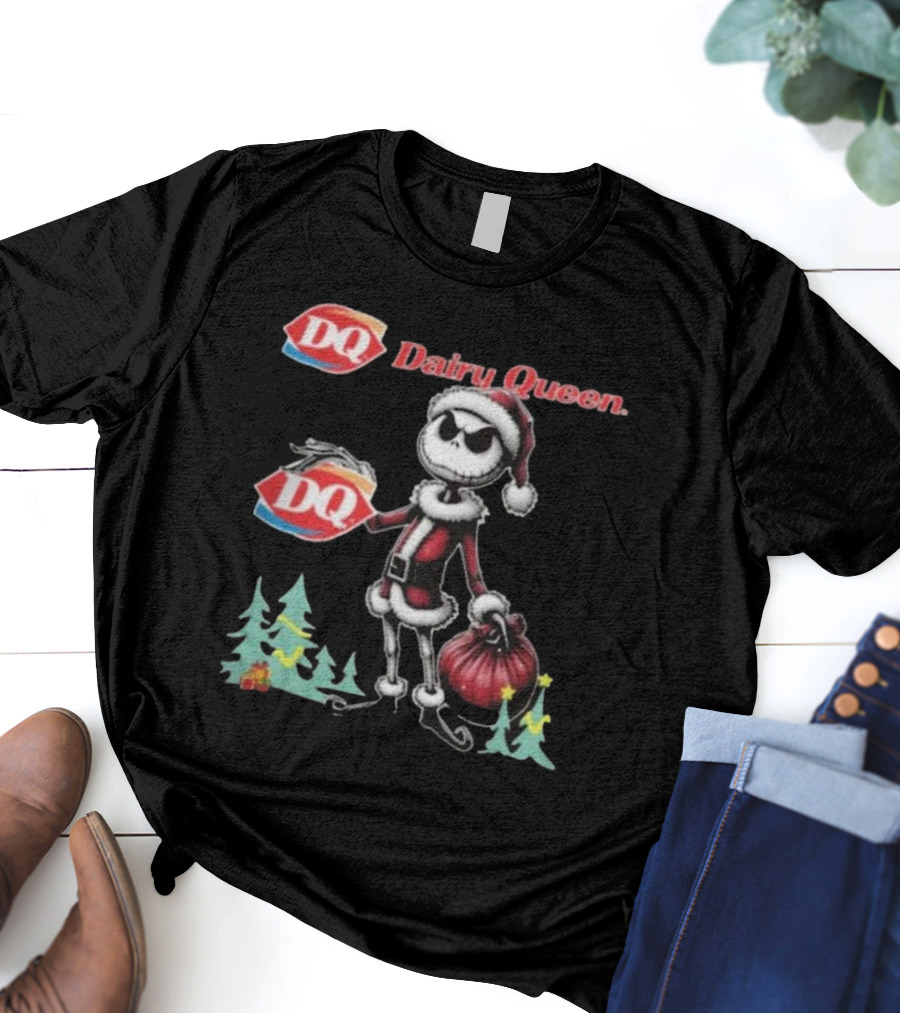 Santa Jack Skellington Dairy Queen Merry Christmas T-Shirt