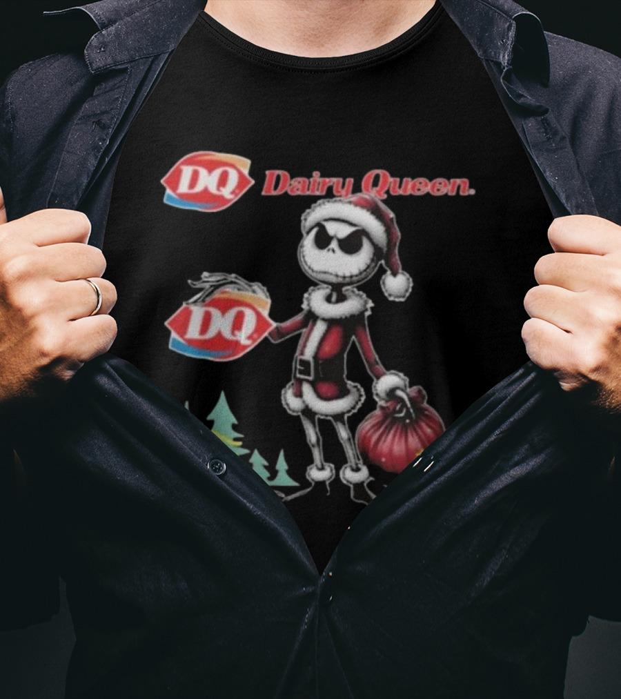 Santa Jack Skellington Dairy Queen Merry Christmas T-Shirt