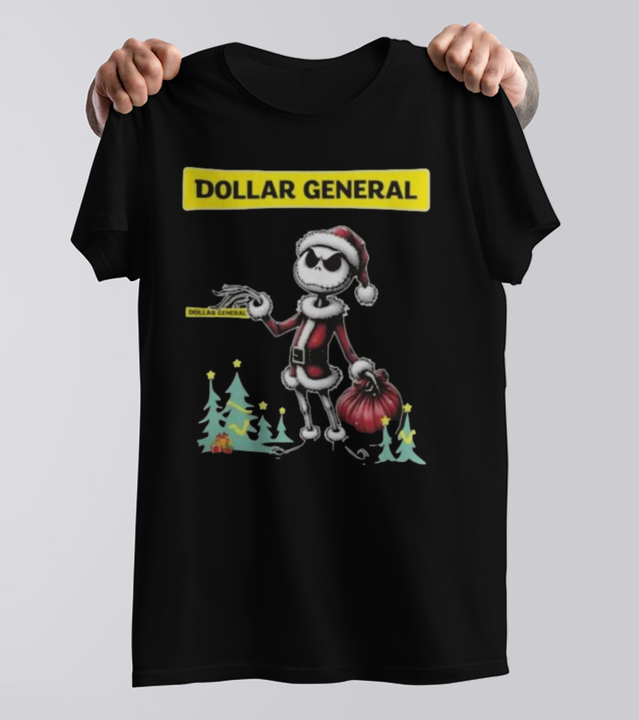 Santa Jack Skellington Dollar General Merry Christmas T-Shirt