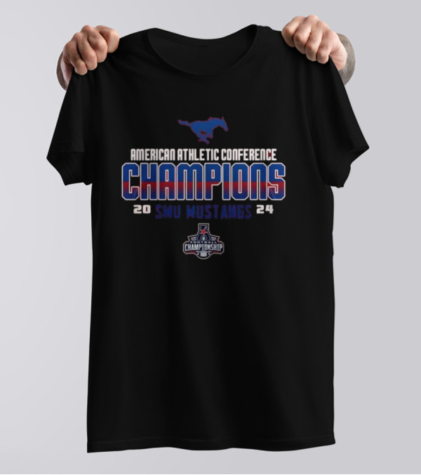 American Athletic Conference Champions 2024 SMU Mustangs Football Championship T-Shirt