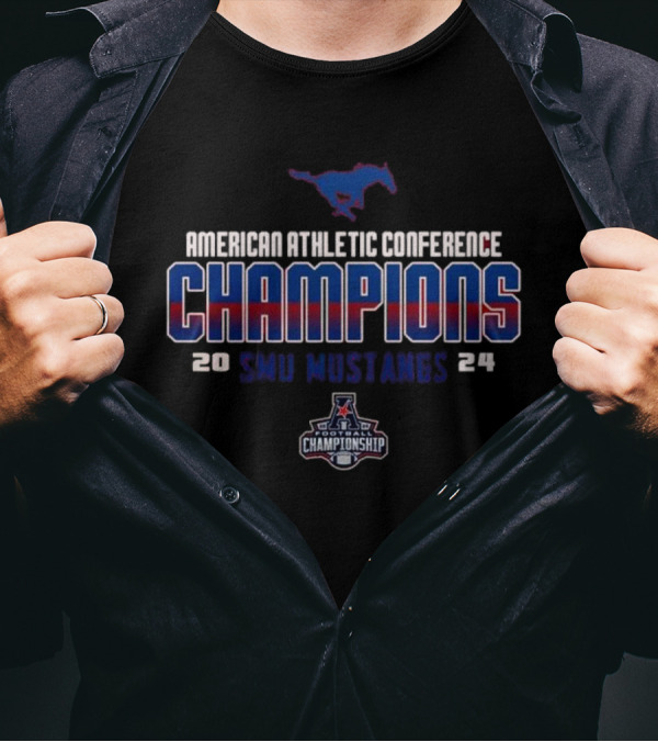 American Athletic Conference Champions 2024 SMU Mustangs Football Championship T-Shirt