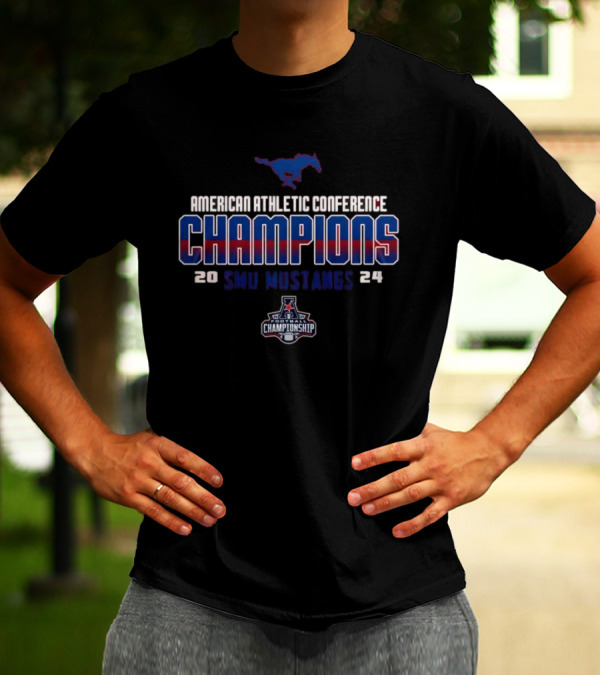 American Athletic Conference Champions 2024 SMU Mustangs Football Championship T-Shirt