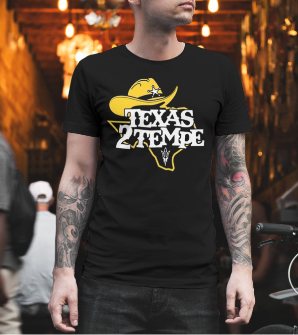 Kenny Dillingham Texas 2 Tempe Cowboy Hat State Outline Pitchfork T-Shirt