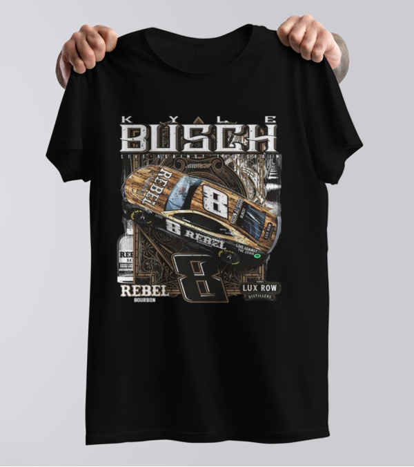 Kyle Busch Live Against The Grain Rebel Bourbon Lux Row Distillers 2025 T-Shirt