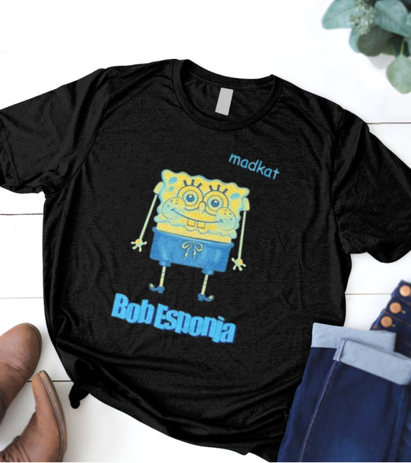 Madkat X Bob Esponja Collaboration Featuring Iconic Sponge Character T-Shirt