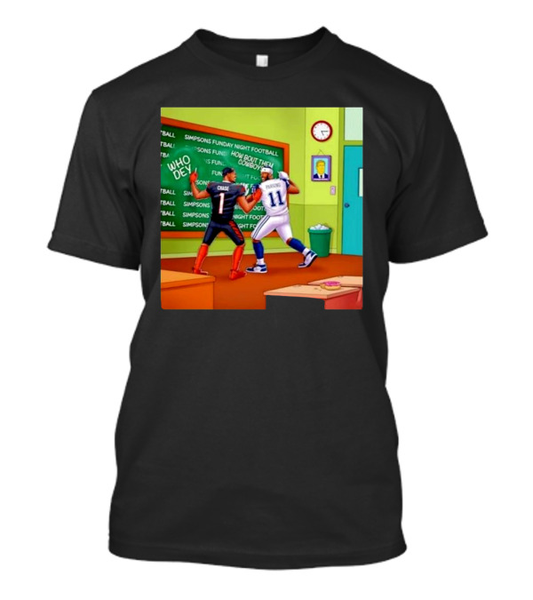 Simpsons Funday Night Football Cowboys Vs Bengals Chase Vs Parsons T-Shirt