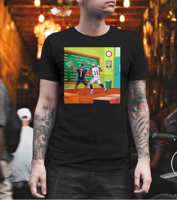Simpsons Funday Night Football Cowboys Vs Bengals Chase Vs Parsons T-Shirt