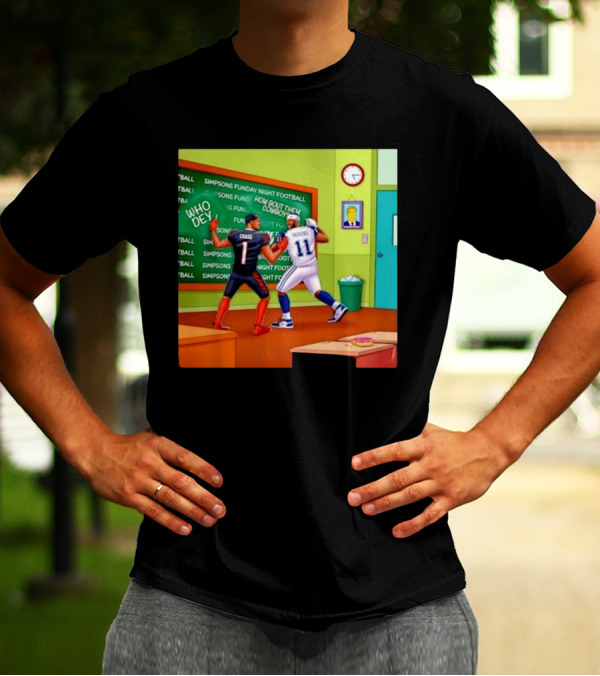 Simpsons Funday Night Football Cowboys Vs Bengals Chase Vs Parsons T-Shirt
