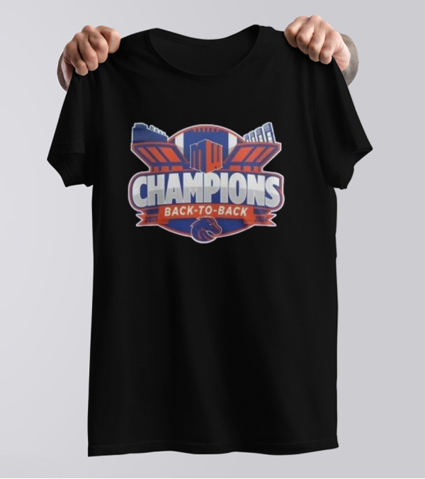 Boise State Broncos 2024 Champions Back To Back Mountain West Conference Football T-Shirt