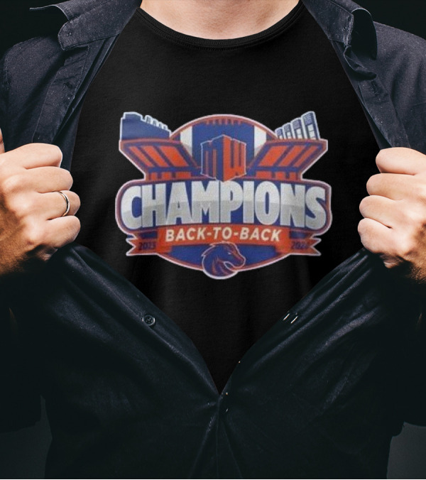 Boise State Broncos 2024 Champions Back To Back Mountain West Conference Football T-Shirt