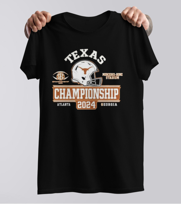 Texas Longhorns SEC Championship 2024 Helmet Mercedes-Benz Stadium Atlanta Georgia T-Shirt