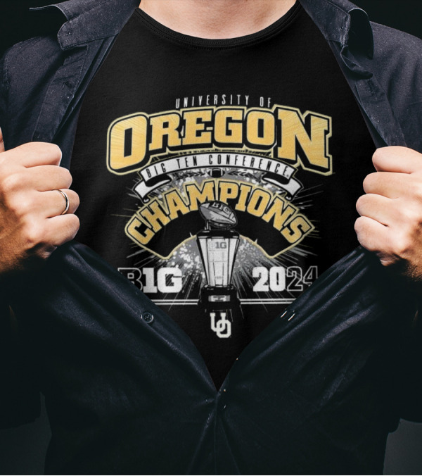 University Of Oregon Big Ten Conference Champions 2024 B1G Trophy T-Shirt