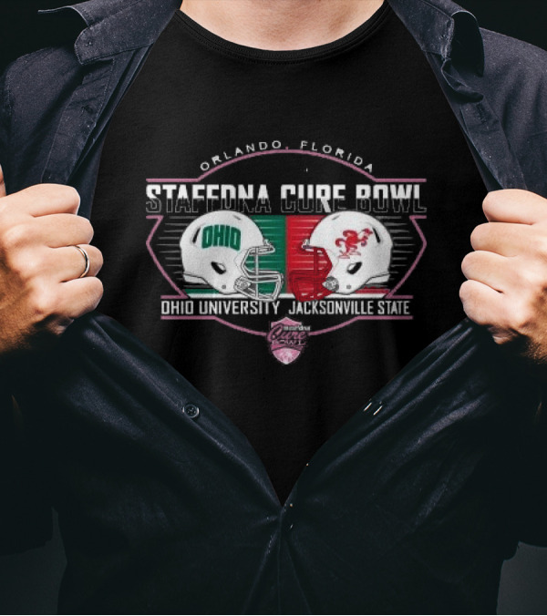 Ohio University Jacksonville State StaffDNA Cure Bowl Orlando Florida T-Shirt