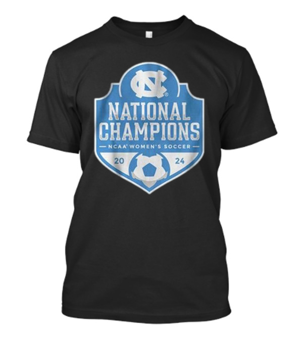 UNC Women's Soccer NCAA 2024 National Champions Badge T-Shirt