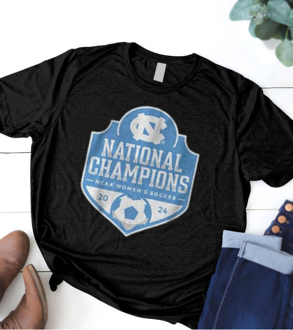 UNC Women's Soccer NCAA 2024 National Champions Badge T-Shirt