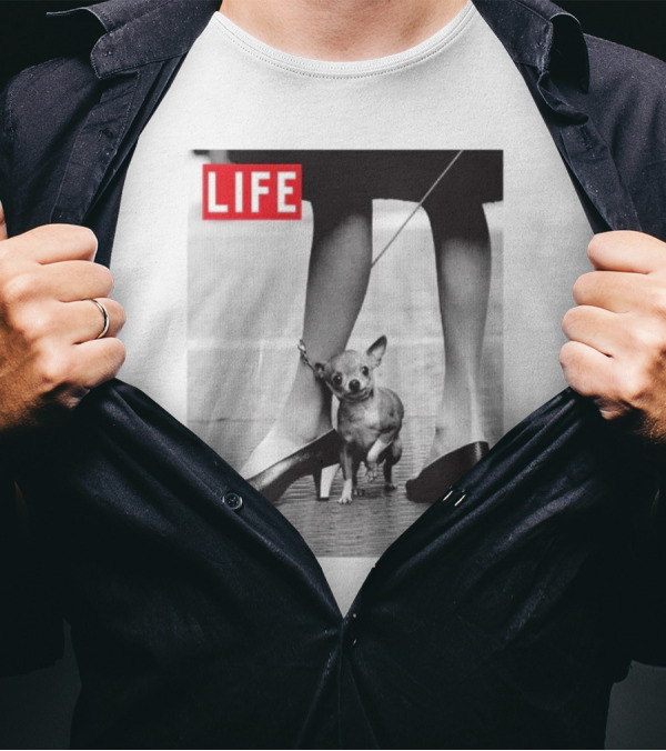 LIFE Magazine Chihuahua Black And White Retro Photography T-Shirt