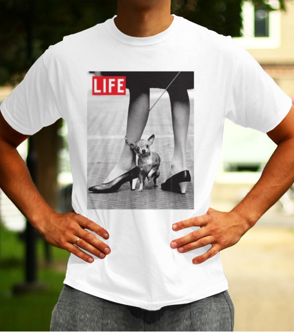 LIFE Magazine Chihuahua Black And White Retro Photography T-Shirt
