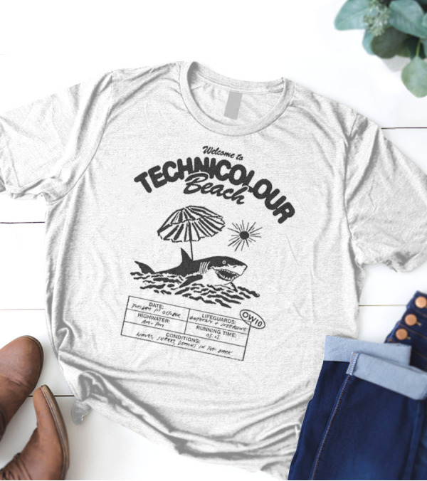 Welcome To Technicolour Beach Shark Lifeguards And Demons T-Shirt