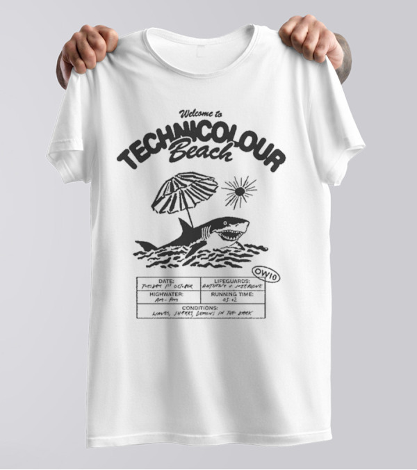 Welcome To Technicolour Beach Shark Lifeguards And Demons T-Shirt