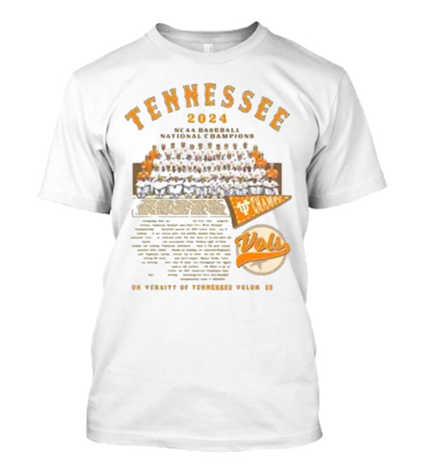 Tennessee 2024 NCAA Baseball National Champions University Of Tennessee Volunteers Vols T-Shirt