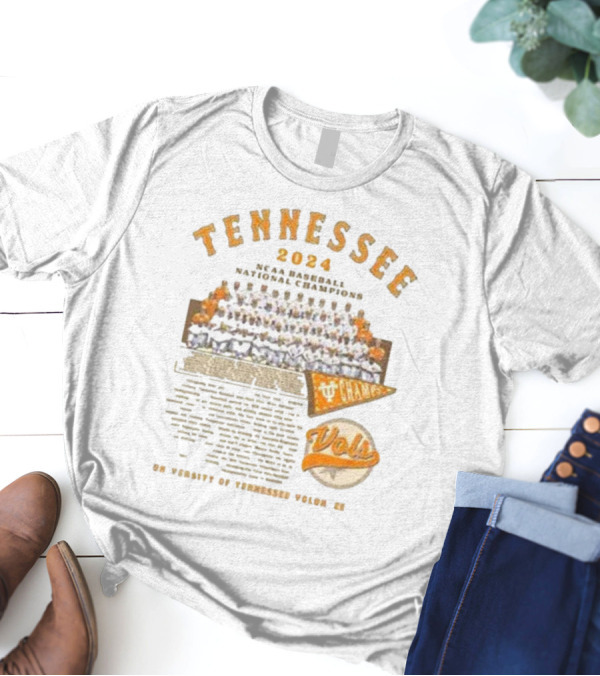 Tennessee 2024 NCAA Baseball National Champions University Of Tennessee Volunteers Vols T-Shirt
