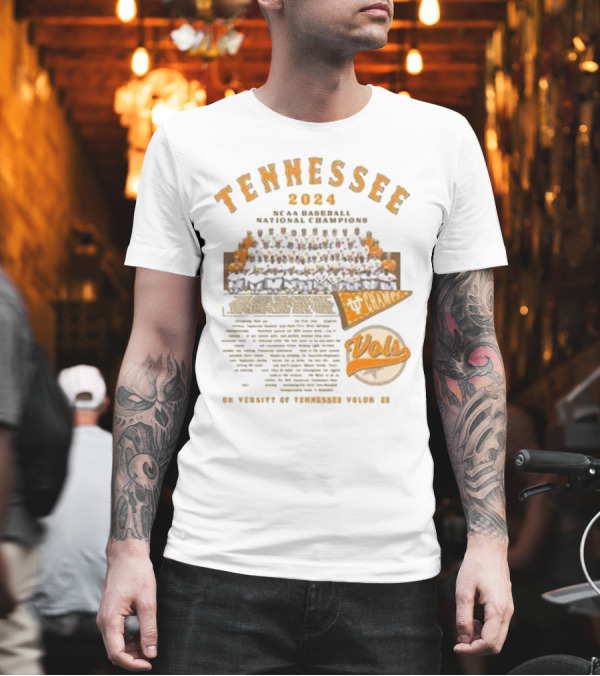 Tennessee 2024 NCAA Baseball National Champions University Of Tennessee Volunteers Vols T-Shirt