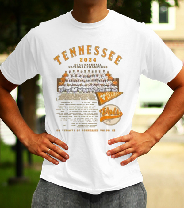 Tennessee 2024 NCAA Baseball National Champions University Of Tennessee Volunteers Vols T-Shirt