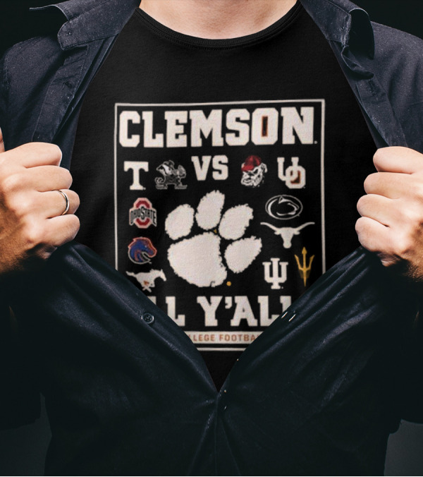 Clemson All Y’all Vs Top Teams 2024-25 College Football Playoff T-Shirt