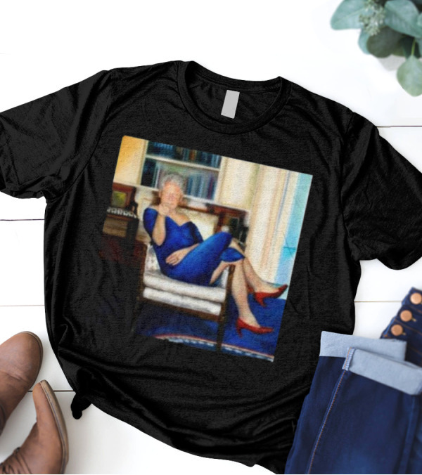 Bill Clinton Blue Dress Portrait In Jeffrey Epstein’s Home T-Shirt