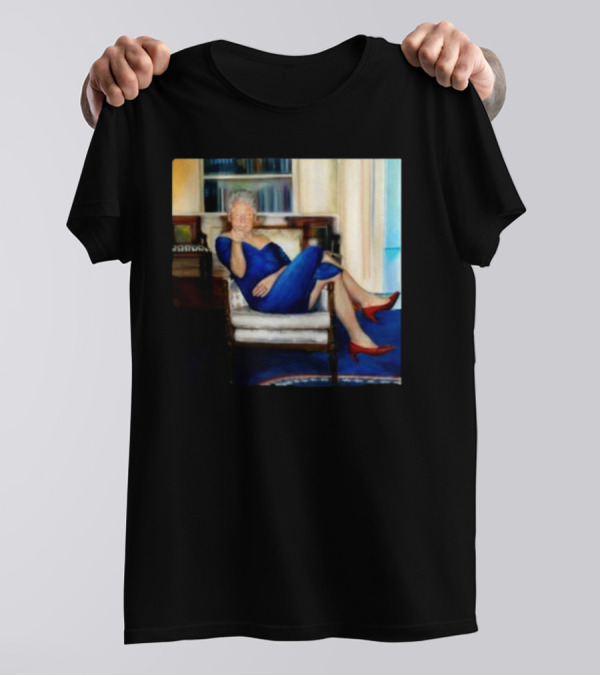 Bill Clinton Blue Dress Portrait In Jeffrey Epstein’s Home T-Shirt