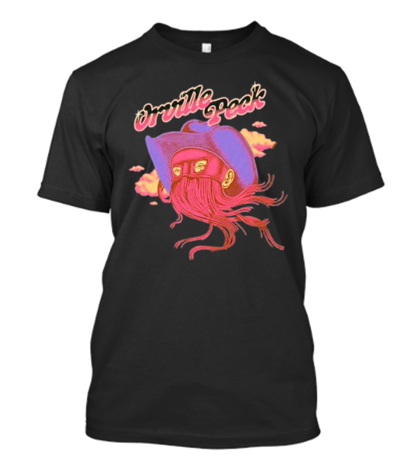 Orville Peck Merchbar Sunset Cowboy Mask Hat Clouds T-Shirt