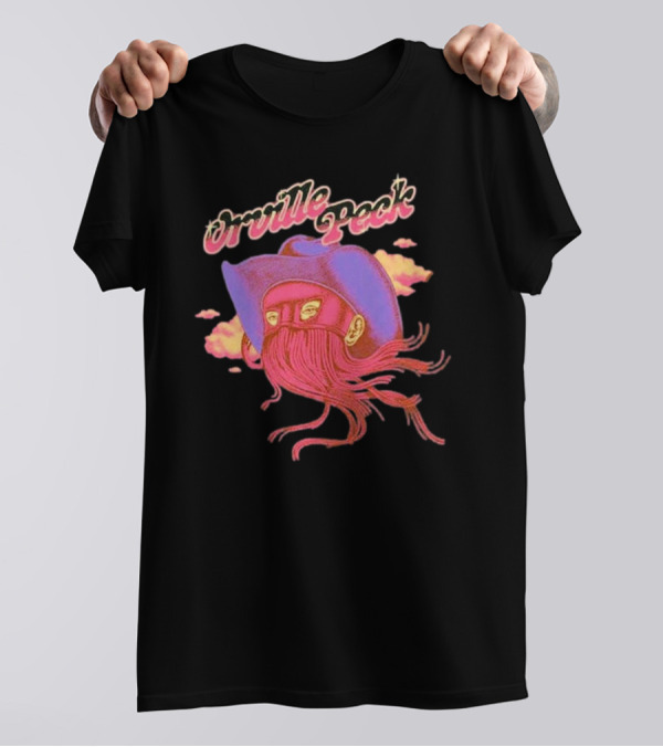 Orville Peck Merchbar Sunset Cowboy Mask Hat Clouds T-Shirt