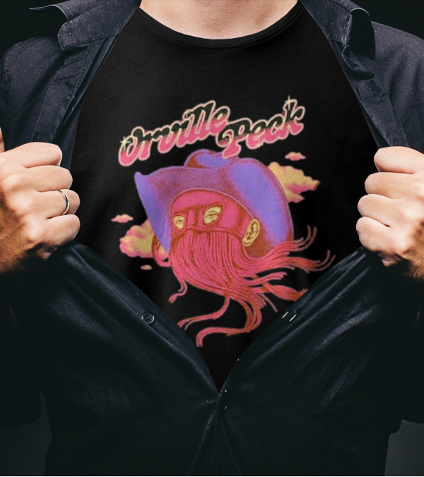 Orville Peck Merchbar Sunset Cowboy Mask Hat Clouds T-Shirt