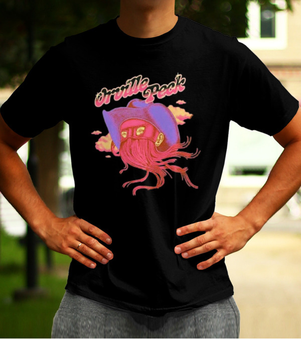 Orville Peck Merchbar Sunset Cowboy Mask Hat Clouds T-Shirt