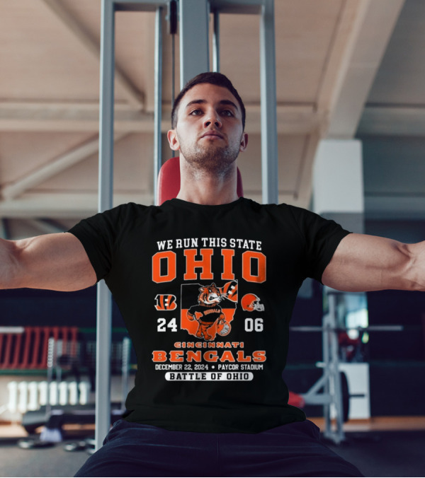 We Run This State Ohio Cincinnati Bengals Mascot December 22 2024 Paycor Stadium Battle Of Ohio T-Shirt