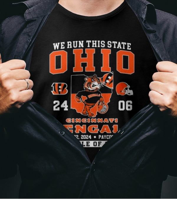 We Run This State Ohio Cincinnati Bengals Mascot December 22 2024 Paycor Stadium Battle Of Ohio T-Shirt