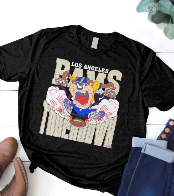 Los Angeles Rams Touchdown Tasmanian Devil NFL 2025 T-Shirt