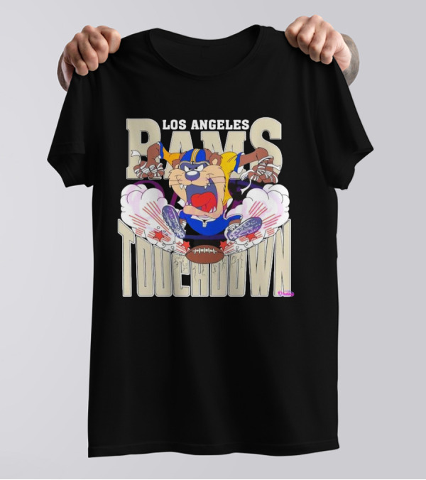 Los Angeles Rams Touchdown Tasmanian Devil NFL 2025 T-Shirt