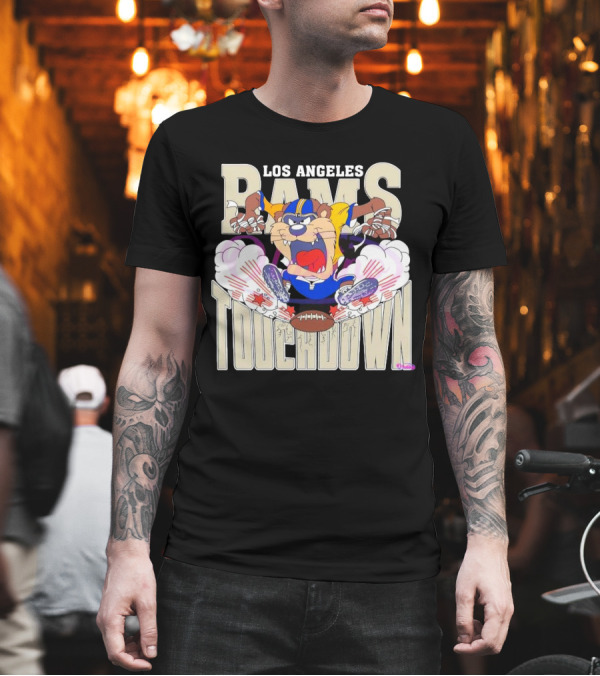 Los Angeles Rams Touchdown Tasmanian Devil NFL 2025 T-Shirt