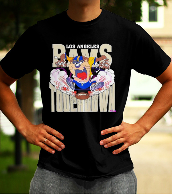 Los Angeles Rams Touchdown Tasmanian Devil NFL 2025 T-Shirt