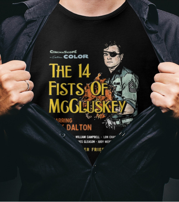 CinemaScope Color The 14 Fists Of McCluskey Starring Rick Dalton Anybody Order Fried Sauerkraut? T-Shirt